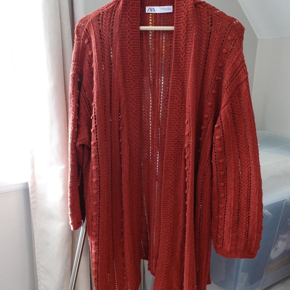 Orange long cardigan - Picture 1 of 3